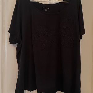 Lane Bryant cotton tee with floral appliqué